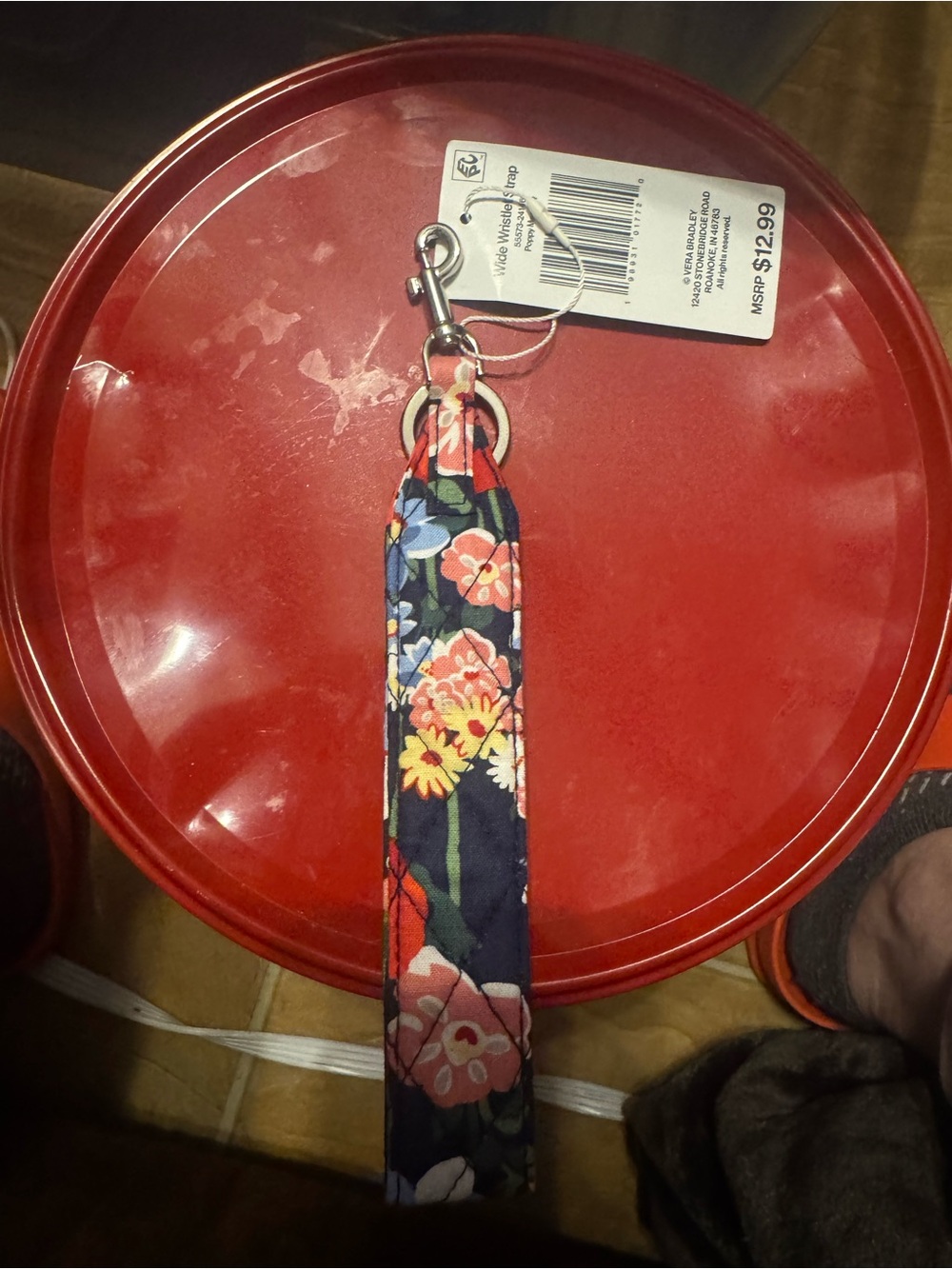 Vera Bradley Navy Floral Wristlet Key & Card Holder - Picture 2 of 6